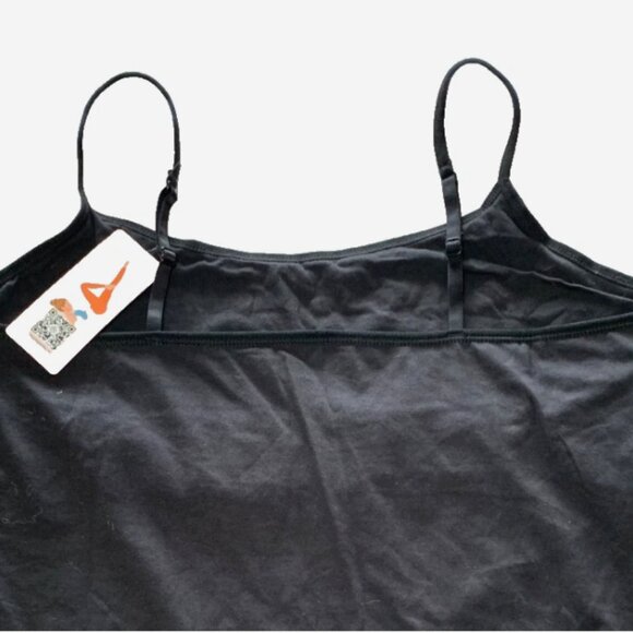 Attracosports Black Cotton Cami w/ Built-In Bra 2X NWT Stretch Tank Top - Picture 3 of 7